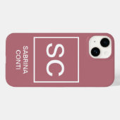 Coques Case-Mate iPhone Rose or couleur professionnelle simple nom monogra (Verso (horizontal))