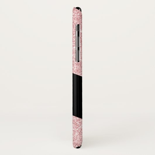 Coques Case-Mate iPhone rose or et parties scintillant élégant monogramme (Dos/Gauche)