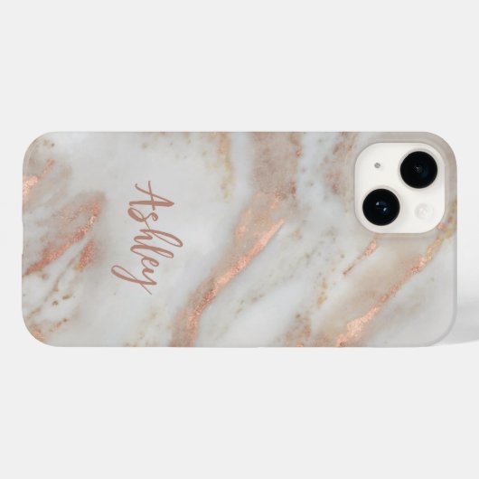 Coques Case-Mate iPhone Rose or girly nom de script moderne (Verso (horizontal))