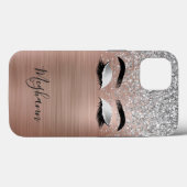 Coques Case-Mate iPhone Rose or Parties scintillant argent  métallique Eye (Verso (horizontal))