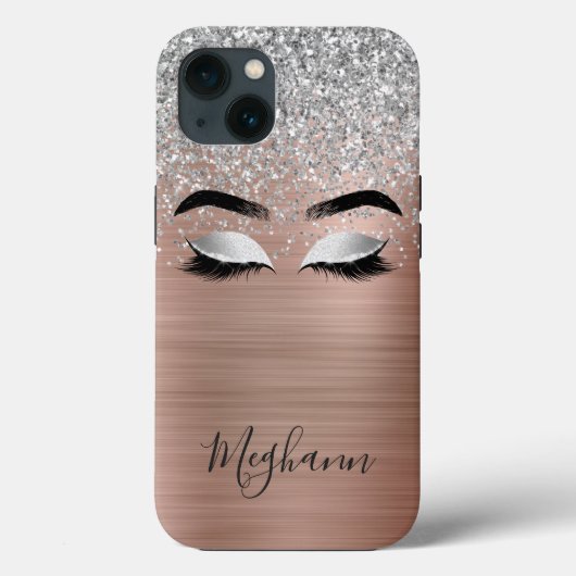 Coques Case-Mate iPhone Rose or Parties scintillant argent  métallique Eye (Verso)