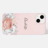 Coques Case-Mate iPhone Rose or rose rousse argenté nom élégant (Verso (horizontal))