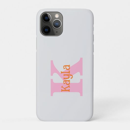 Coques Case-Mate iPhone Rose Orange Personnalisé Couleur Gris Gris Gris Fi (Dos)