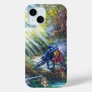 Coque Pour iPhone 15 ROSE OUBLIÉ combattant les chevaliers, l'argent et