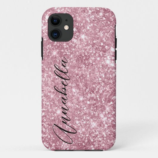 Coques Case-Mate iPhone Rose Pailleté Glamour (Dos)