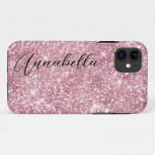Coques Case-Mate iPhone Rose Pailleté Glamour (Dos (Horizontal))