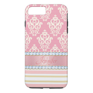 Case-Mate iPhone Case Rose Pailleté Métallisé, Damassé, Rayure, Strass