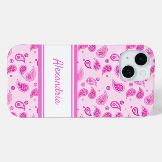 Coques Case-Mate iPhone Rose Paisley (Verso (horizontal))