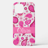 Coques Case-Mate iPhone Rose Paisley Nom Girly (Verso)