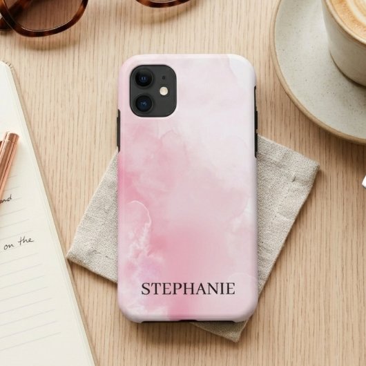Coques Case-Mate iPhone Rose Pâle Élégant Aquarelle Douce