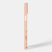 Coques Case-Mate iPhone Rose Pâle Élégant Floral Monogrammé (Verso / Droite)