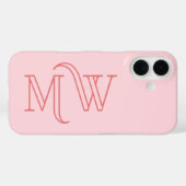 Coques Case-Mate iPhone Rose Pâle Grandes Initiales Monogramme Simple Mini (Verso (horizontal))