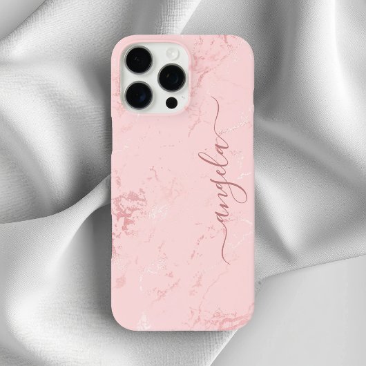 Coques Case-Mate iPhone Rose Pâle Marbre Glam Signature