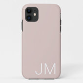 Coques Case-Mate iPhone Rose Pâle Tendance Monogramme Initiales Géantes (Dos)