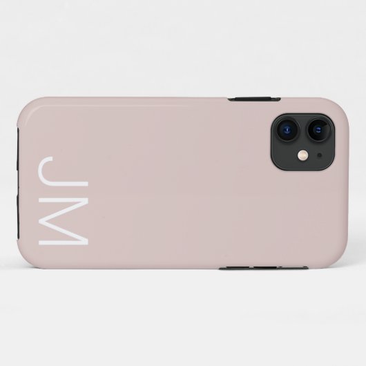 Coques Case-Mate iPhone Rose Pâle Tendance Monogramme Initiales Géantes (Dos (Horizontal))