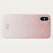 Coques Case-Mate iPhone Rose Parties scintillant or Blush rose Ombre Monog (Dos (Horizontal))