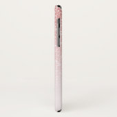 Coques Case-Mate iPhone Rose Parties scintillant or Blush rose Ombre Monog (Dos/Gauche)