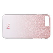 Coques Case-Mate iPhone Rose Parties scintillant or Blush rose Ombre Monog (Dos (Horizontal))