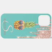 Coques Case-Mate iPhone Rose Parties scintillant or  Cool ananas Mint vert (Verso / Droite)