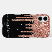 Coques Case-Mate iPhone Rose Parties scintillant or  Drives Black Glam Sig (Verso (horizontal))