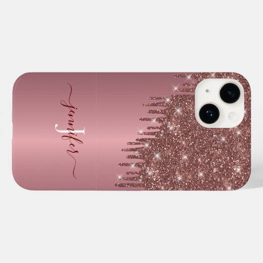 Coques Case-Mate iPhone Rose Parties scintillant or, étincelle et brillanc (Verso (horizontal))