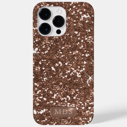 Coques Case-Mate iPhone Rose Parties scintillant or Faux métal Monogramme  (Verso)