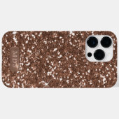 Coques Case-Mate iPhone Rose Parties scintillant or Faux métal Monogramme  (Verso (horizontal))