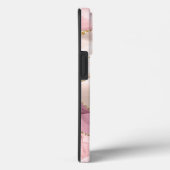 Coques Case-Mate iPhone Rose Parties scintillant or marbre joli Monogramme (Verso / Droite)
