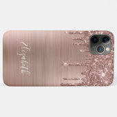 Coques Case-Mate iPhone Rose Parties scintillant or Monogramme Coque-Mate  (Dos (Horizontal))
