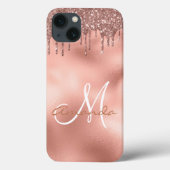 Coques Case-Mate iPhone Rose Parties scintillant or Monogramme Personnali (Verso)