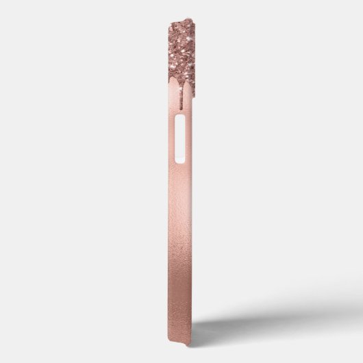 Coques Case-Mate iPhone Rose Parties scintillant or Monogramme Personnali (Verso / Droite)