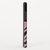 Coques Case-Mate iPhone Rose Parties scintillant or noir Zebra Stripes Bow (Dos/Droite)