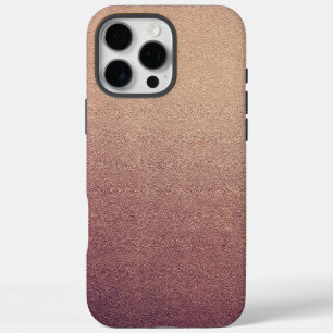 iPhone 16 Pro Max Case Rose Parties scintillant or sable texture visuelle