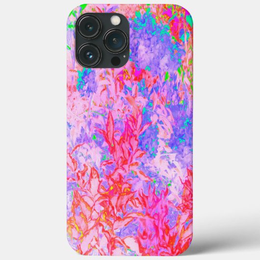 Coques Case-Mate iPhone Rose pastel et rouge avec paysage d'hydrangea bleu (Verso)