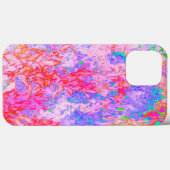 Coques Case-Mate iPhone Rose pastel et rouge avec paysage d'hydrangea bleu (Verso (horizontal))