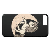Coques Case-Mate iPhone Rose Pêche Teint de Pêche Lune Céleste et Étoiles  (Dos (Horizontal))