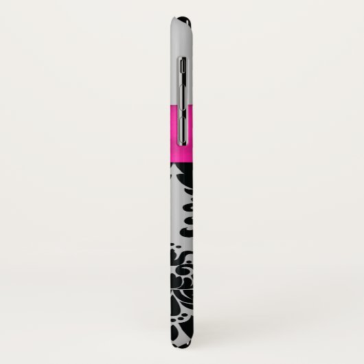 Coques Case-Mate iPhone Rose personnalisé, noir, iPhone argenté X de (Dos/Gauche)