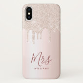 Coques Case-Mate iPhone Rose personnalisé Parties scintillant d'or Nouvell (Dos)