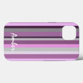 Coques Case-Mate iPhone Rose Personnalisé Rayé Vertical Gris (Verso (horizontal))