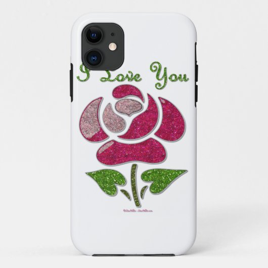 Coques Case-Mate iPhone Rose Pochoir Rose Je T'aime (Dos)