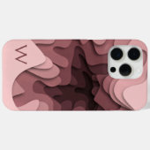 Coques Case-Mate iPhone Rose Poudré Monogramme Moderne Élégant Abstrait (Verso (horizontal))