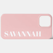 Coques Case-Mate iPhone Rose poudré nom personnalisé simple (Verso (horizontal))