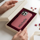 Coques Case-Mate iPhone Rose Poussiéreuse Pastel Moderne Esthétique Nom Pe