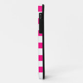 Coques Case-Mate iPhone Rose rayé blanc personnalisé monogramme (Dos/Gauche)