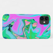 Coques Case-Mate iPhone Rose Rétro et Art Liquide Bleu Clair sur Hydrangea (Dos (Horizontal))