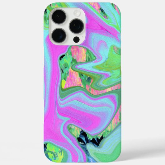 Coques Case-Mate iPhone Rose Rétro et Art Liquide Bleu Clair sur Hydrangea (Verso)