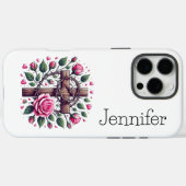 Coques Case-Mate iPhone Rose Rose Coeur foi croix iPhone (Verso (horizontal))