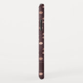 Coques Case-Mate iPhone Rose Rose Gold - Bourgogne Polka Dot Motif (Dos/Droite)