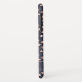 Coques Case-Mate iPhone Rose Rose Gold - Marine Blue Polka Dot Motif (Dos/Gauche)