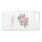 Coques Case-Mate iPhone Rose rose jolie aquarelle (Dos (Horizontal))